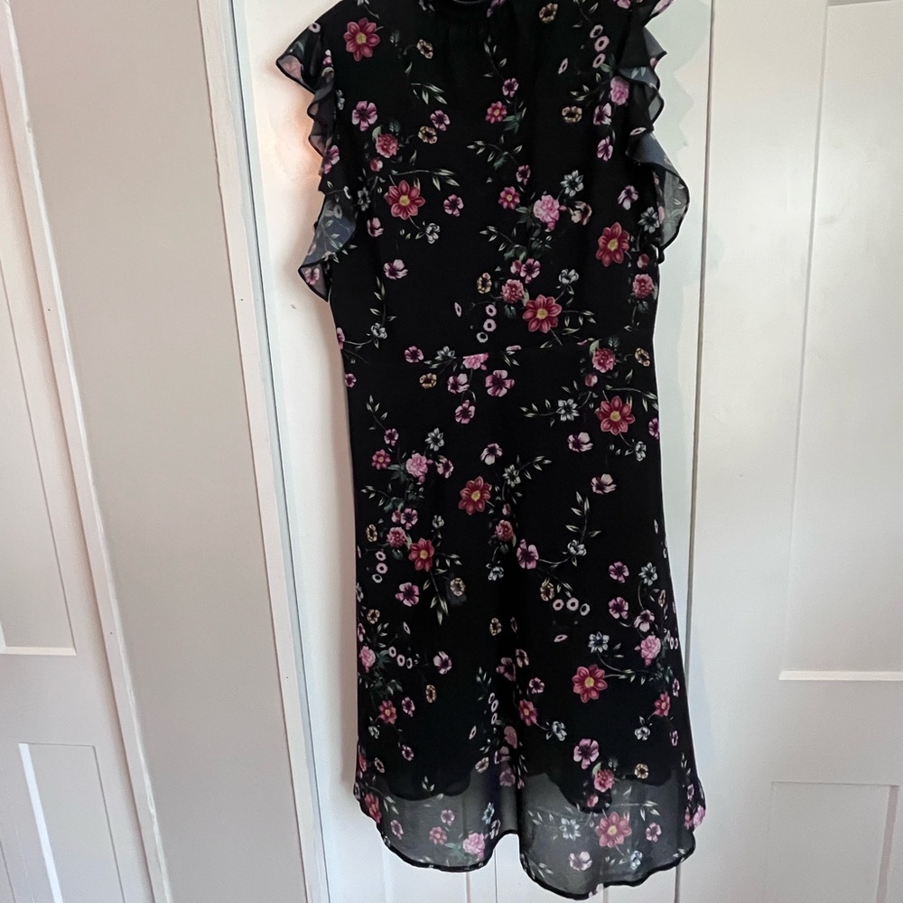 Floral Black Womens Dress
